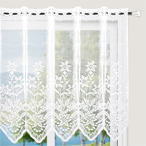 CURTAIN BISTRO FLORAL LINEN TRANSLUCENT FOR LIVING ROOM KITCHEN 2 STRIPES Brand no brand