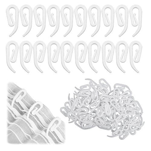 CURTAIN HOOKS CURTAINS WHITE PLASTIC 28X12MM 100PCS plastic Brand no brand