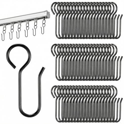 CURTAIN HOOKS S SILVER METAL STAINLESS STEEL SET OF 60 PCS. Brand no brand