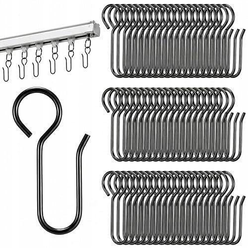 CURTAIN HOOKS S SILVER METAL STAINLESS STEEL SET OF 60 PCS.