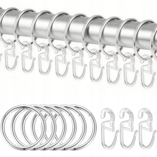 CURTAIN RINGS SILVER HOOKS SET OF 100 PCS WINDOWS FOR HOME Brand no brand