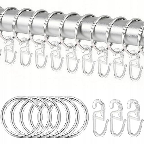 CURTAIN RINGS SILVER HOOKS SET OF 100 PCS WINDOWS FOR HOME