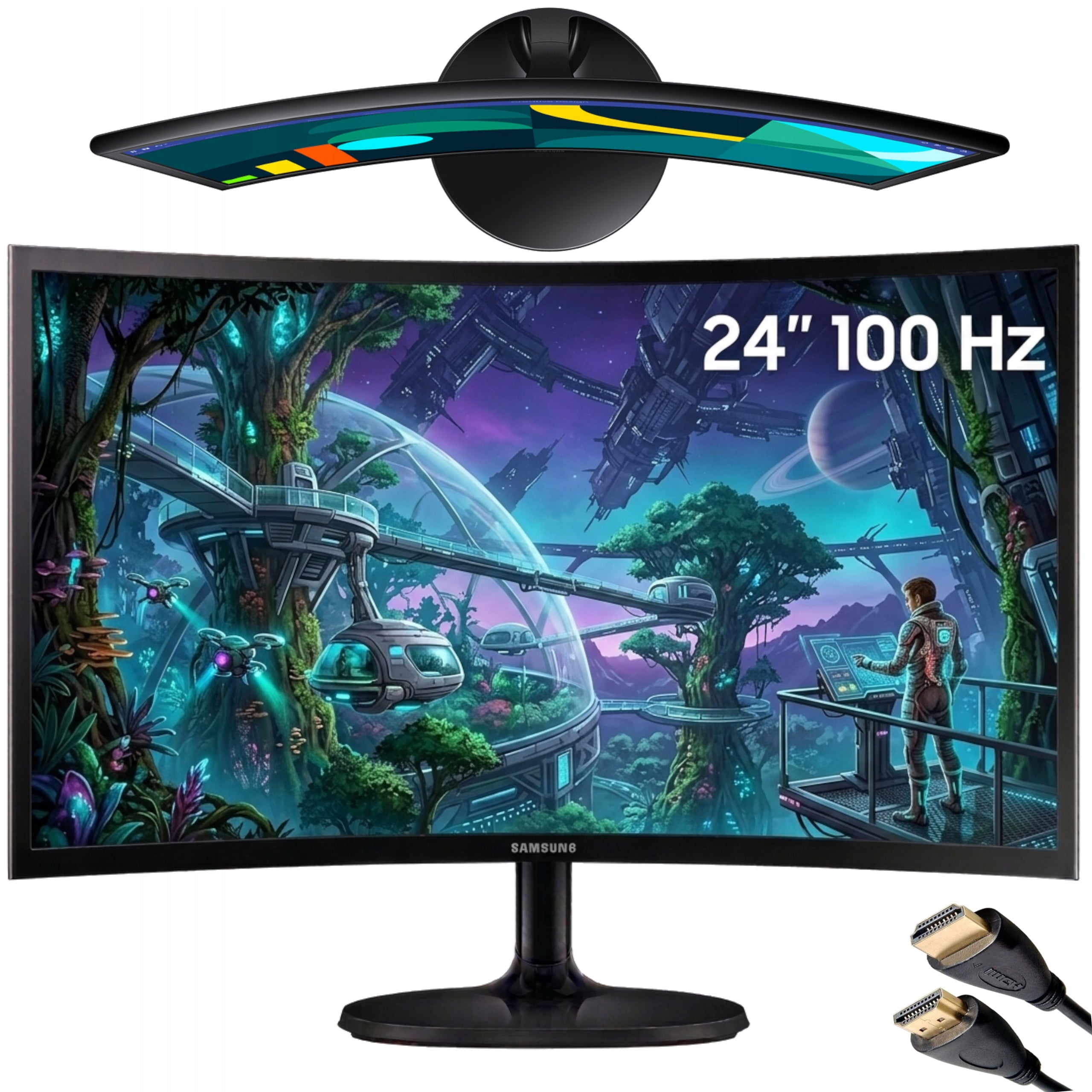 CURVED MONITOR SAMSUNG GAMING 24 INCH 100Hz FULL HD HDMI