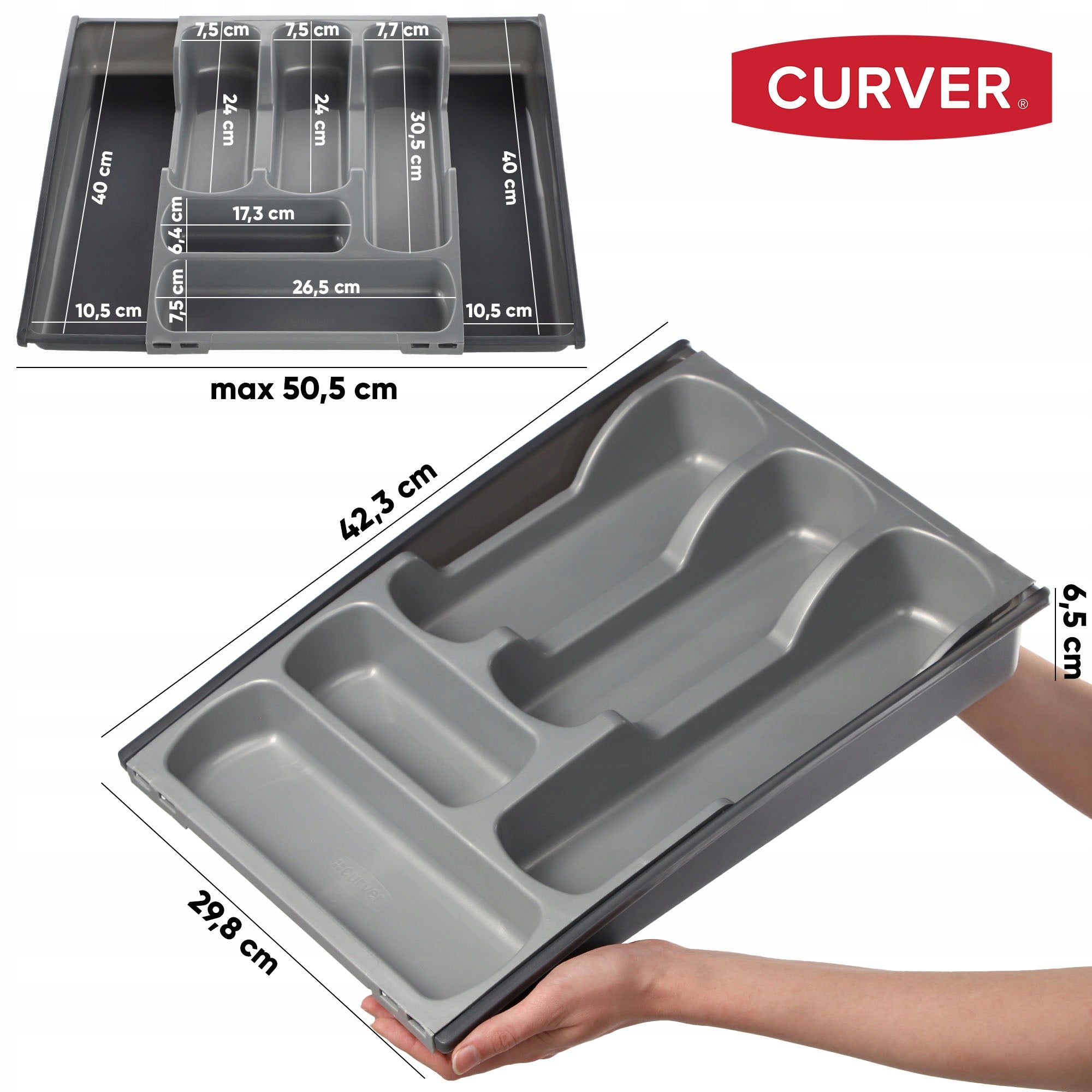 CURVER REFILL FOR CUTLERY DRAWER EXTENDABLE 50cm Manufacturer code 3253925752050