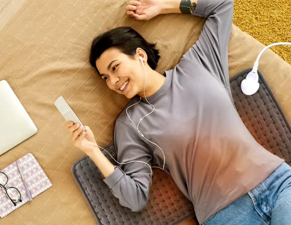 CUSHION ELECTRIC HEATING MAT 60 X 30 SOFT GREY 3 HEATING MODES Brand Gordon