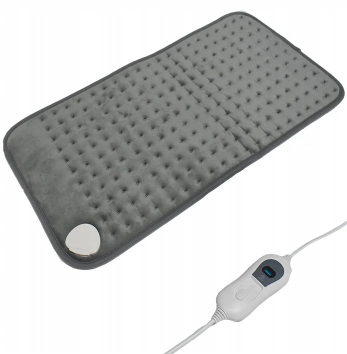 CUSHION ELECTRIC HEATING MAT SOFT GREY WITH TIMER AND REMOTE CONTROL 60 X 30