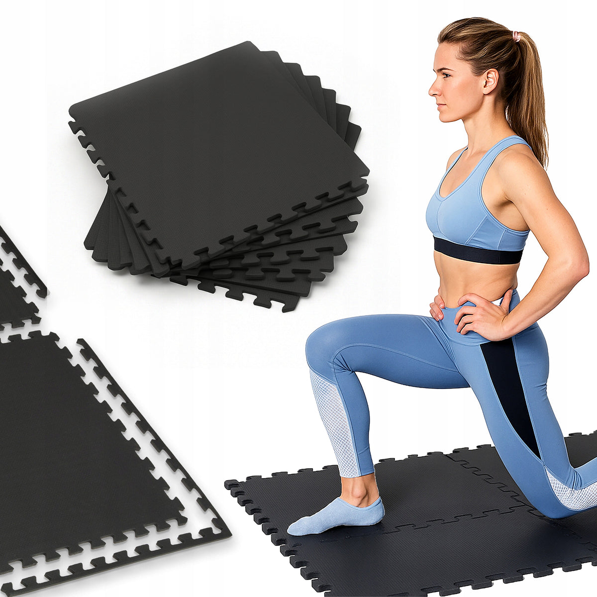 CUSHIONING MAT FOR EQUIPMENT PUZZLE EVA 120X120X1CM 4 PCS. PROTECTIVE GYMTEK