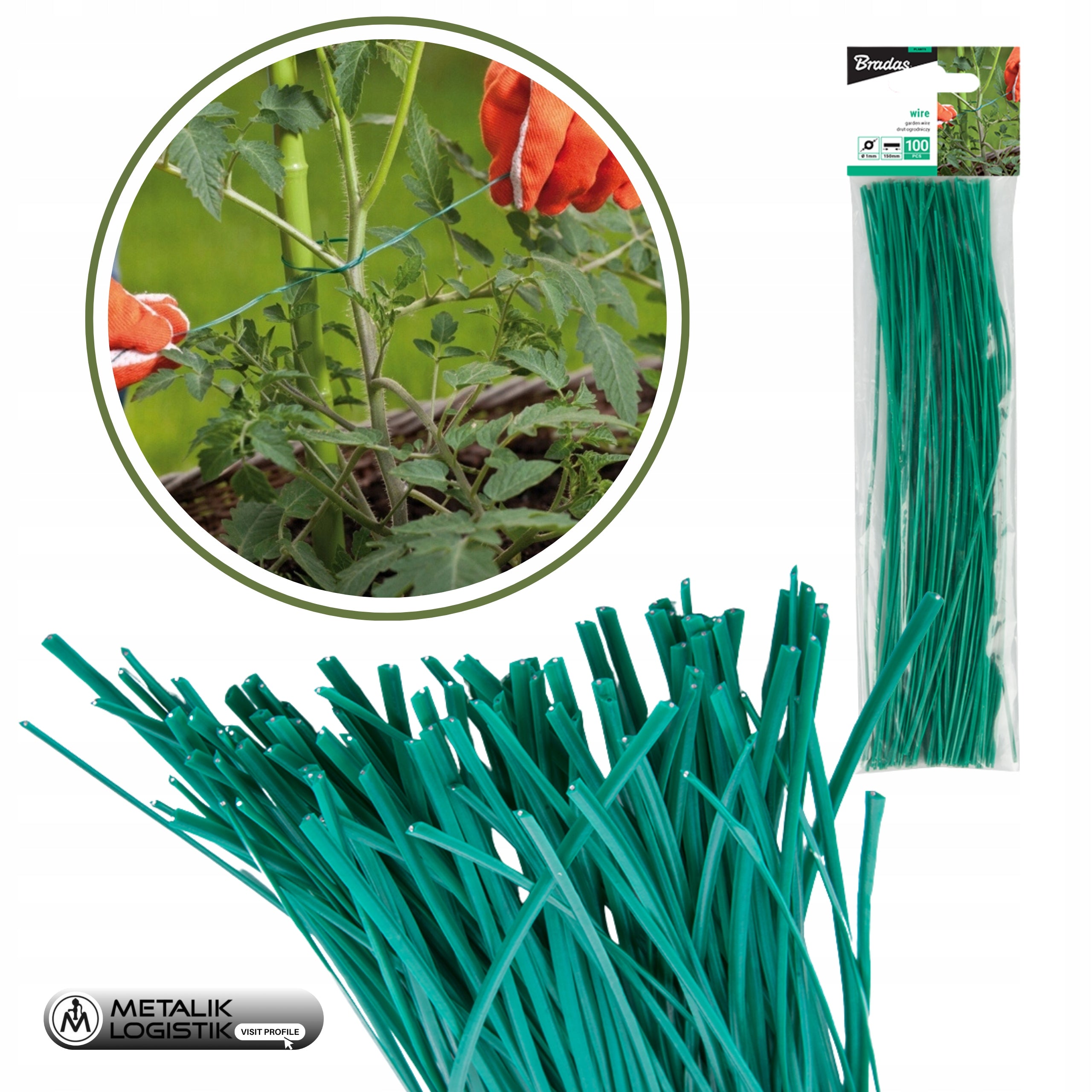 CUT GARDEN WIRE FOR PLANT LIGATION 25cm 100pcs