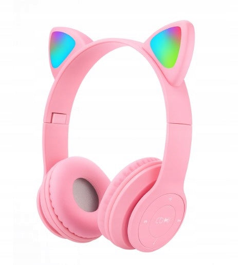 CUTE PINK CAT EARS HEADPHONES FOR GIRLS WIRELESS ON-EAR EAN (GTIN) 5907344231891