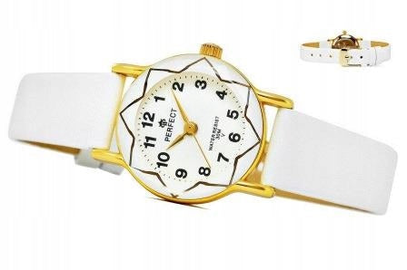 CUTE WHITE COMMUNION CHILDREN'S WATCH - PATTERN ALA STAR ON THE ENVELOPE