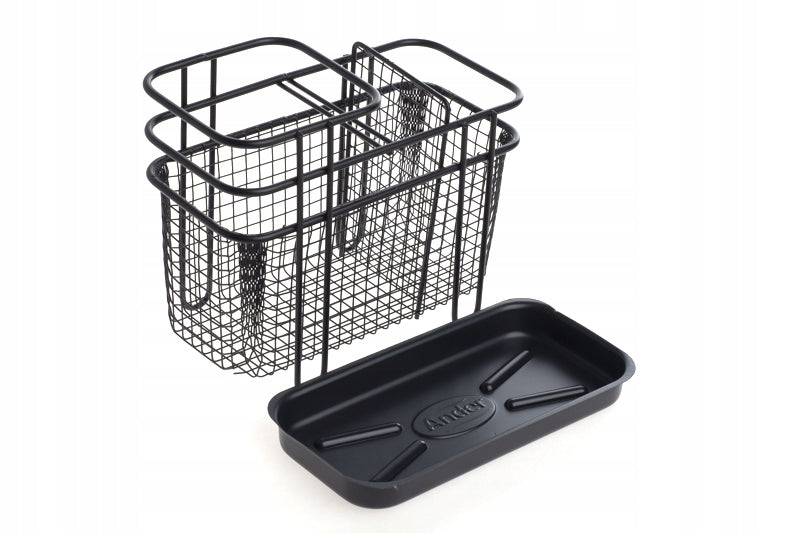 CUTLERY DRAINER BLACK OVAL 2 CHAMBER DRYER ANDER LOFT METAL