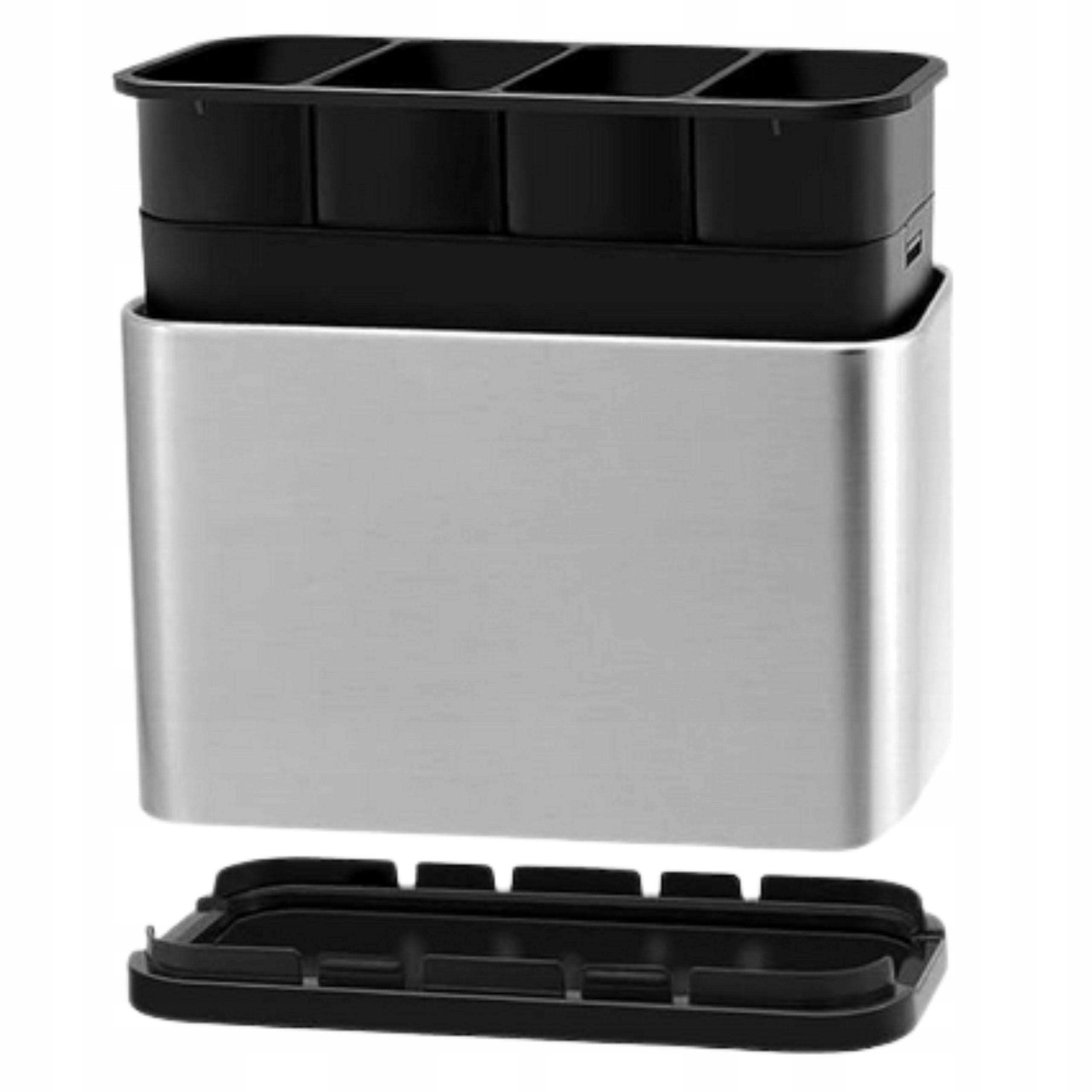 CUTLERY DRAINER DRYER CONTAINER ORGANIZER SILVER WITH DRAIN STEEL Manufacturer code ociekacz na sztućce z odpływem pojemnik