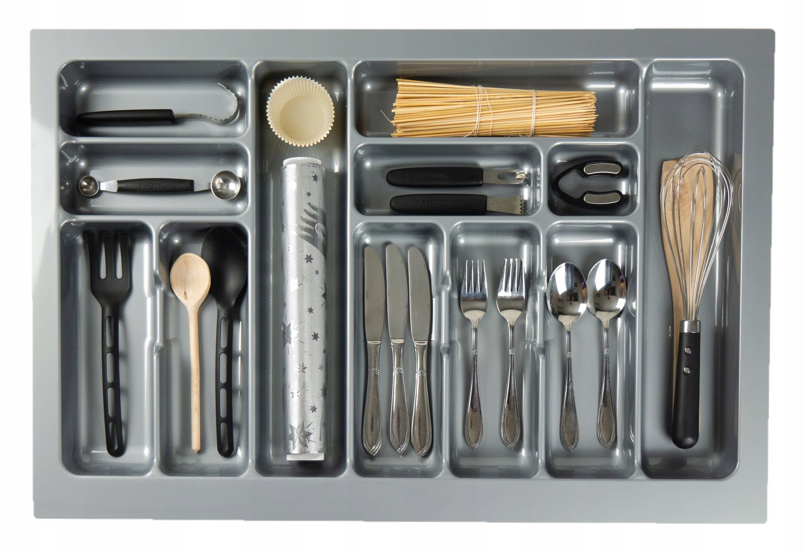 CUTLERY INSERT DRAWER ORGANIZER 80cm GREY