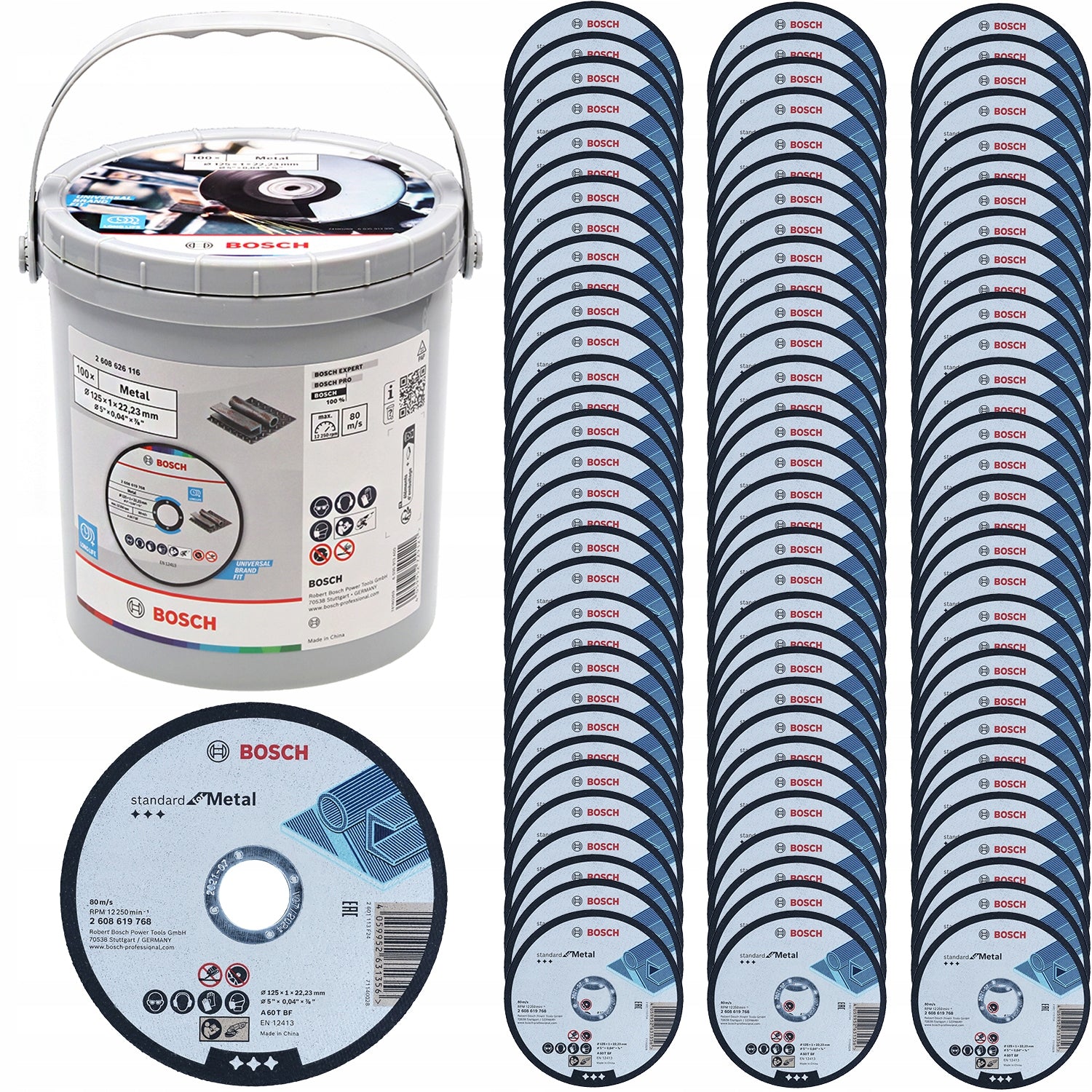 CUTTING DISC 125x1,00MM 100 PCS FOR CUTTING METAL STEEL BOSCH