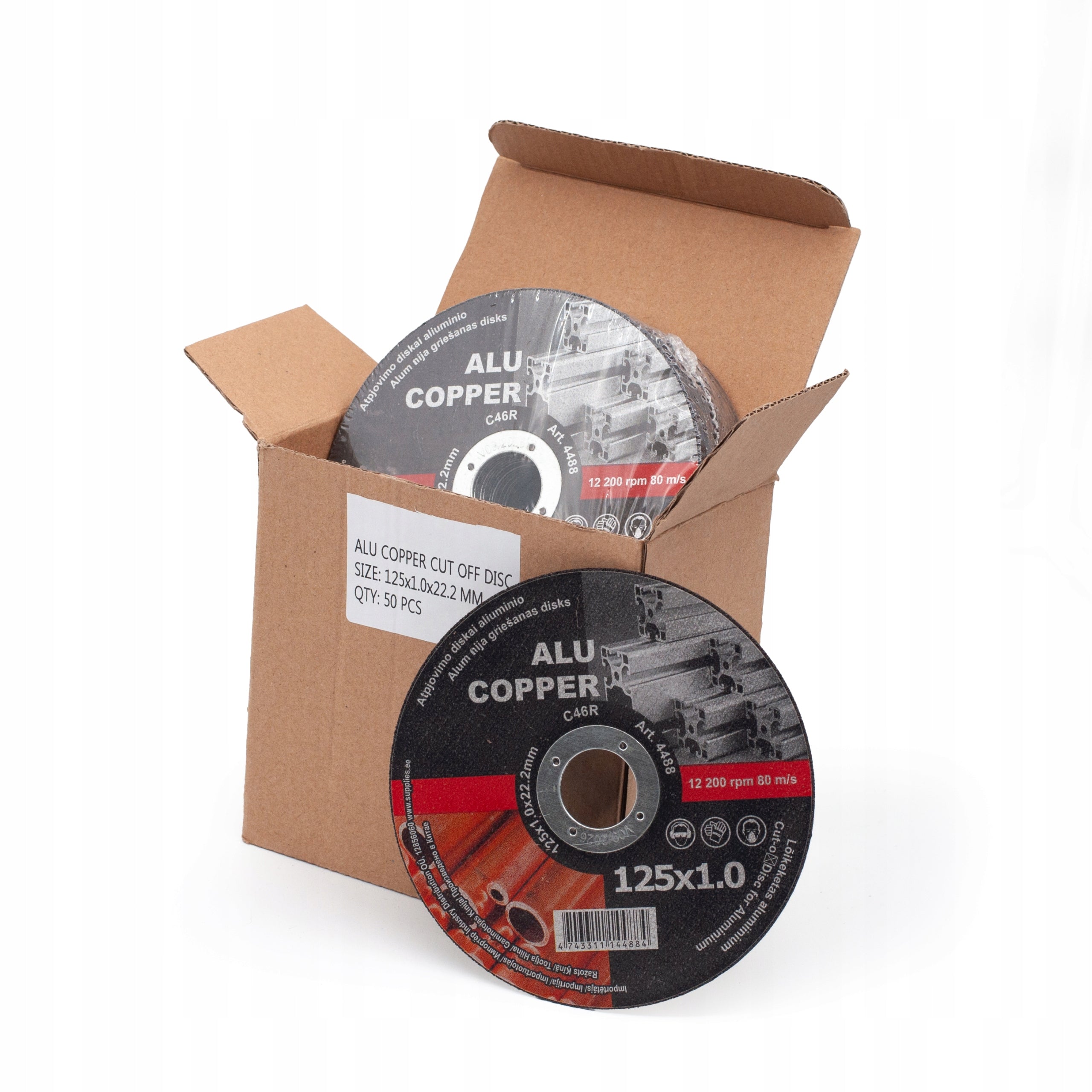 CUTTING DISC FOR ALUMINIUM AND NON-FERROUS METALS 125x1.0 SET OF 50 PCS Packaging status original