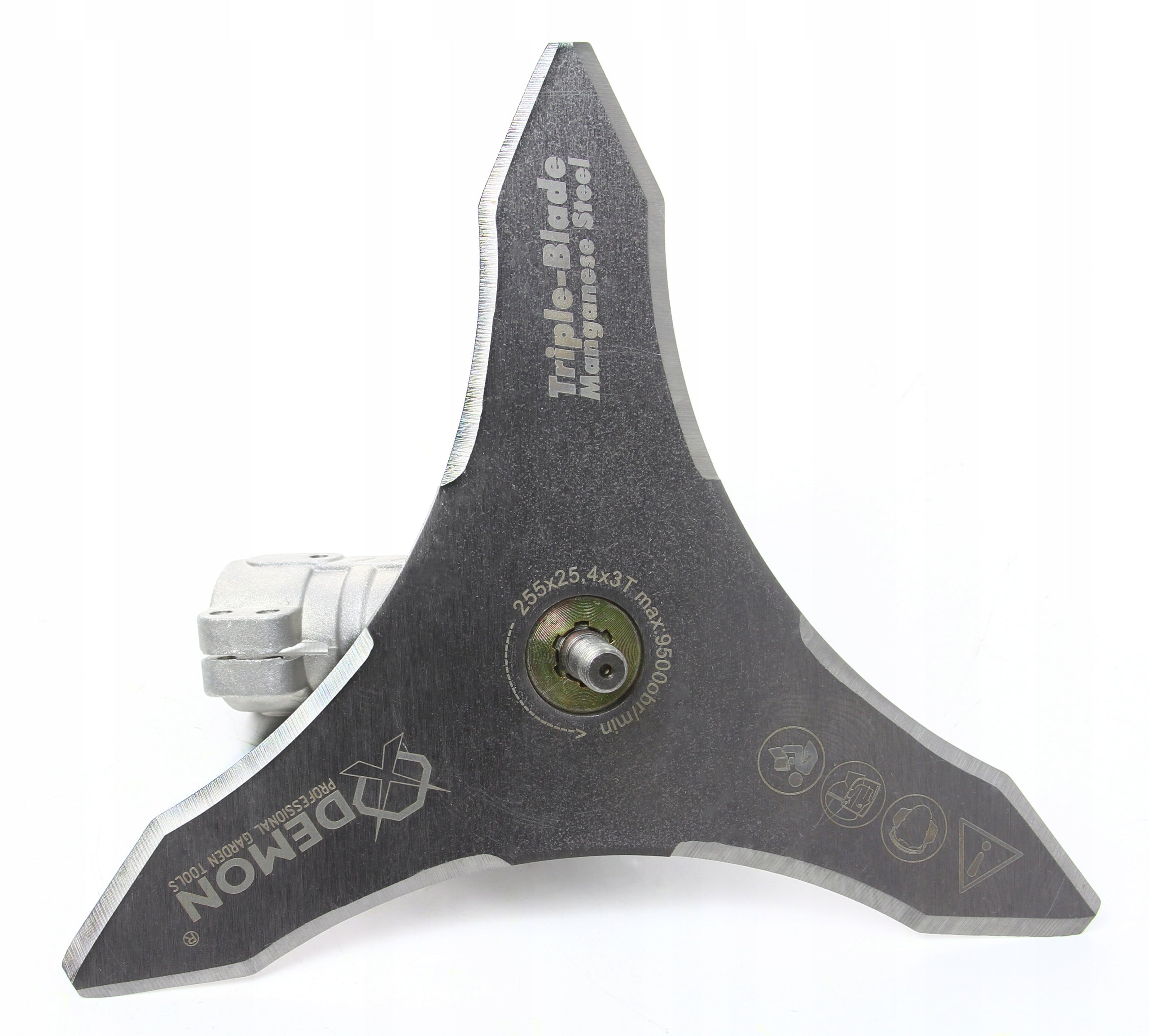 CUTTING DISC FOR SCYTHE TRIDENT 255 x 25.4 mm SOLID thick steel 3 mm head Brand Demon