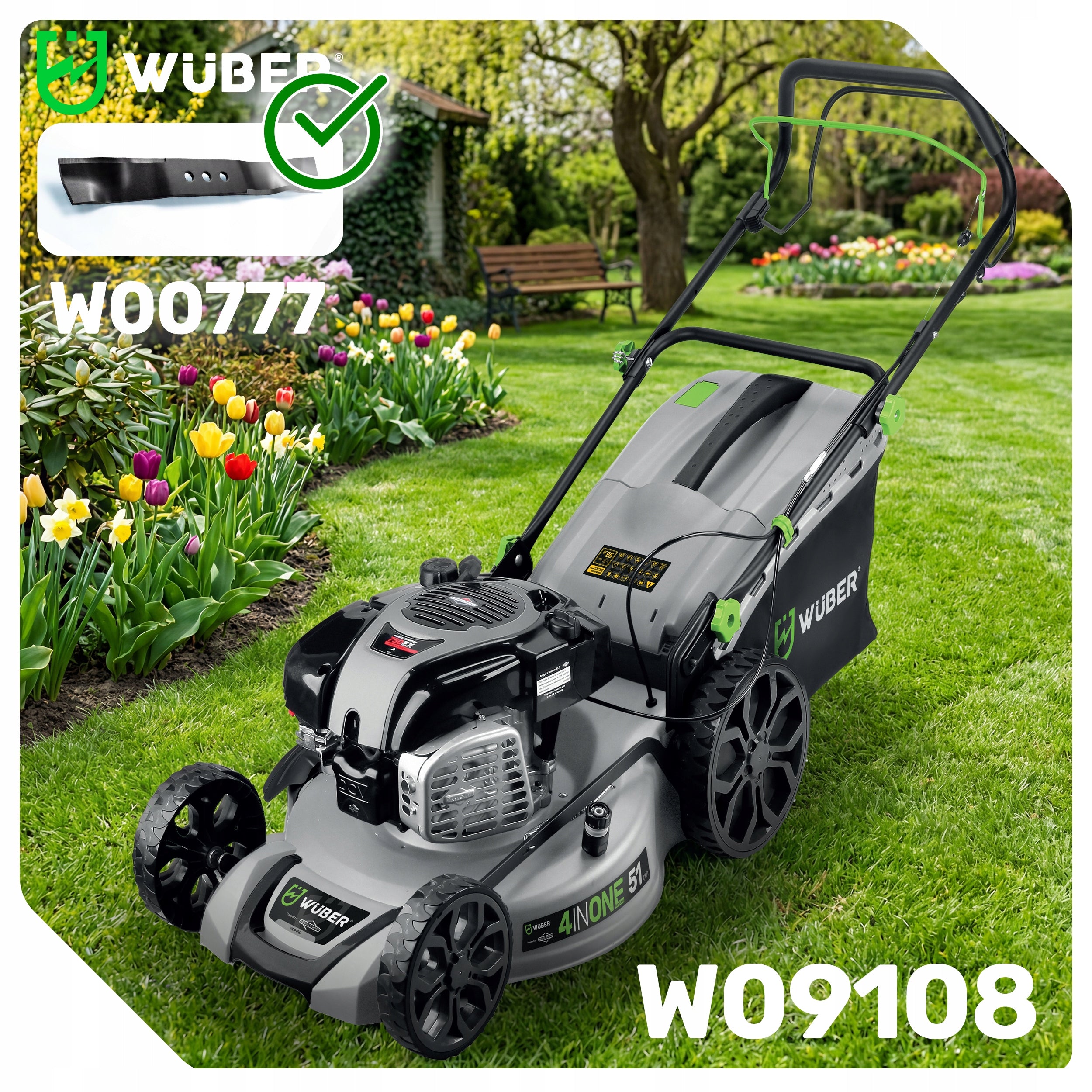 CUTTING KNIFE FOR COMBUSTION MOWER 51CM RIGHT-HANDED BLADE 510MM WUBER STRONG Brand Wuber