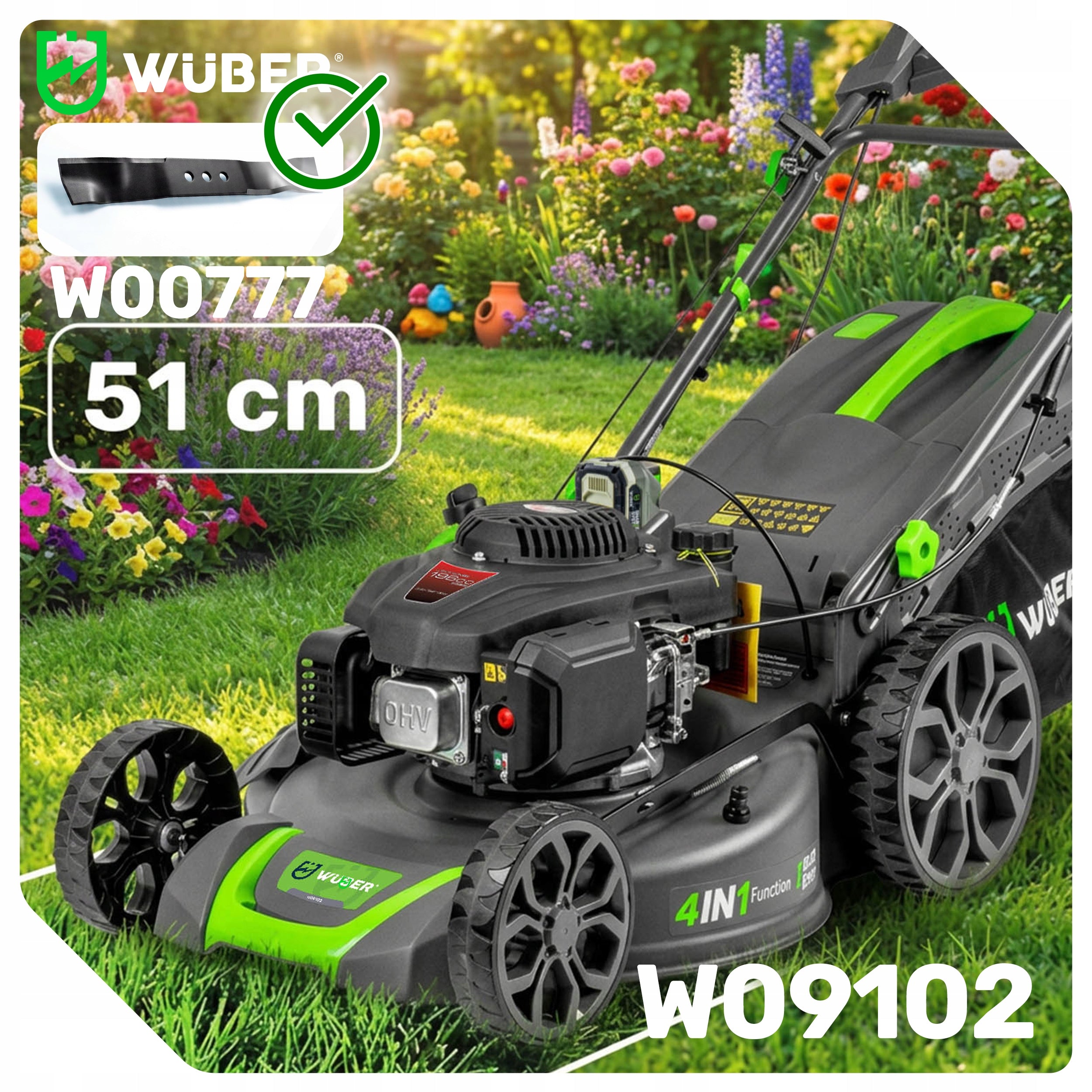CUTTING KNIFE FOR COMBUSTION MOWER 51CM RIGHT-HANDED BLADE 510MM WUBER STRONG Manufacturer code W00777 NÓŻ TNĄCY DO KOSIARKI SPALINOWEJ 51CM