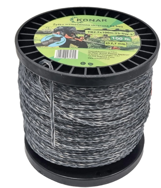 CUTTING LINE 2,4mm 100m TWISTED REINFORCED FOR MOWER KONAR Type trimmer line