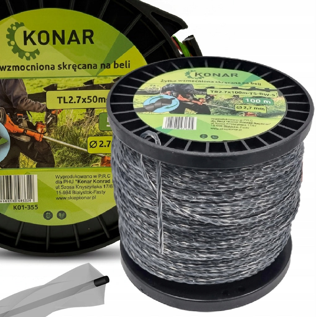 CUTTING LINE 2,4mm 100m TWISTED REINFORCED FOR MOWER KONAR