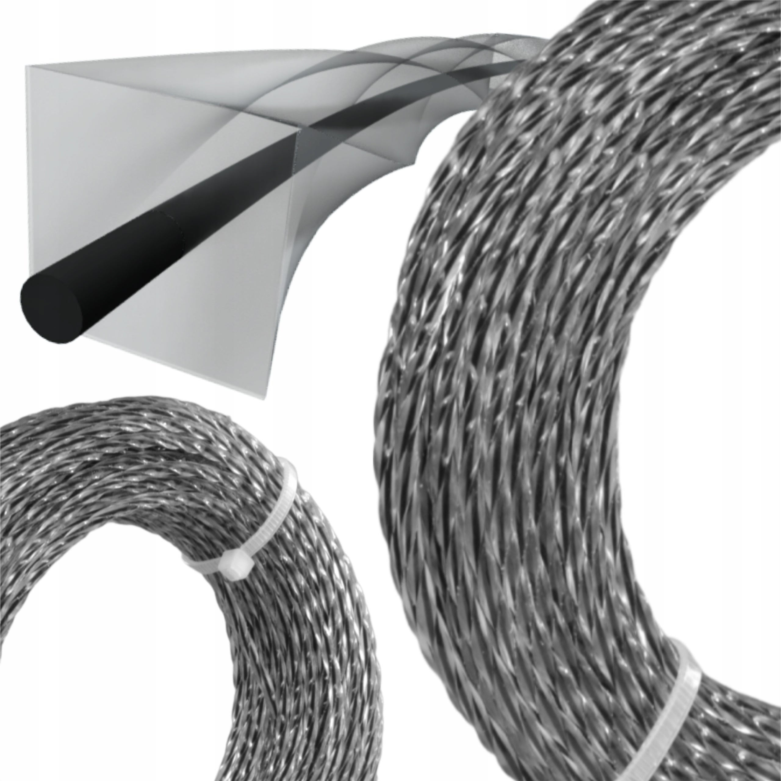 CUTTING LINE FOR CORRUGATED SCYTHE 2,4 MM REINFORCED WITH WIRE 15M STRONG BLACK Manufacturer code BLACK-52105