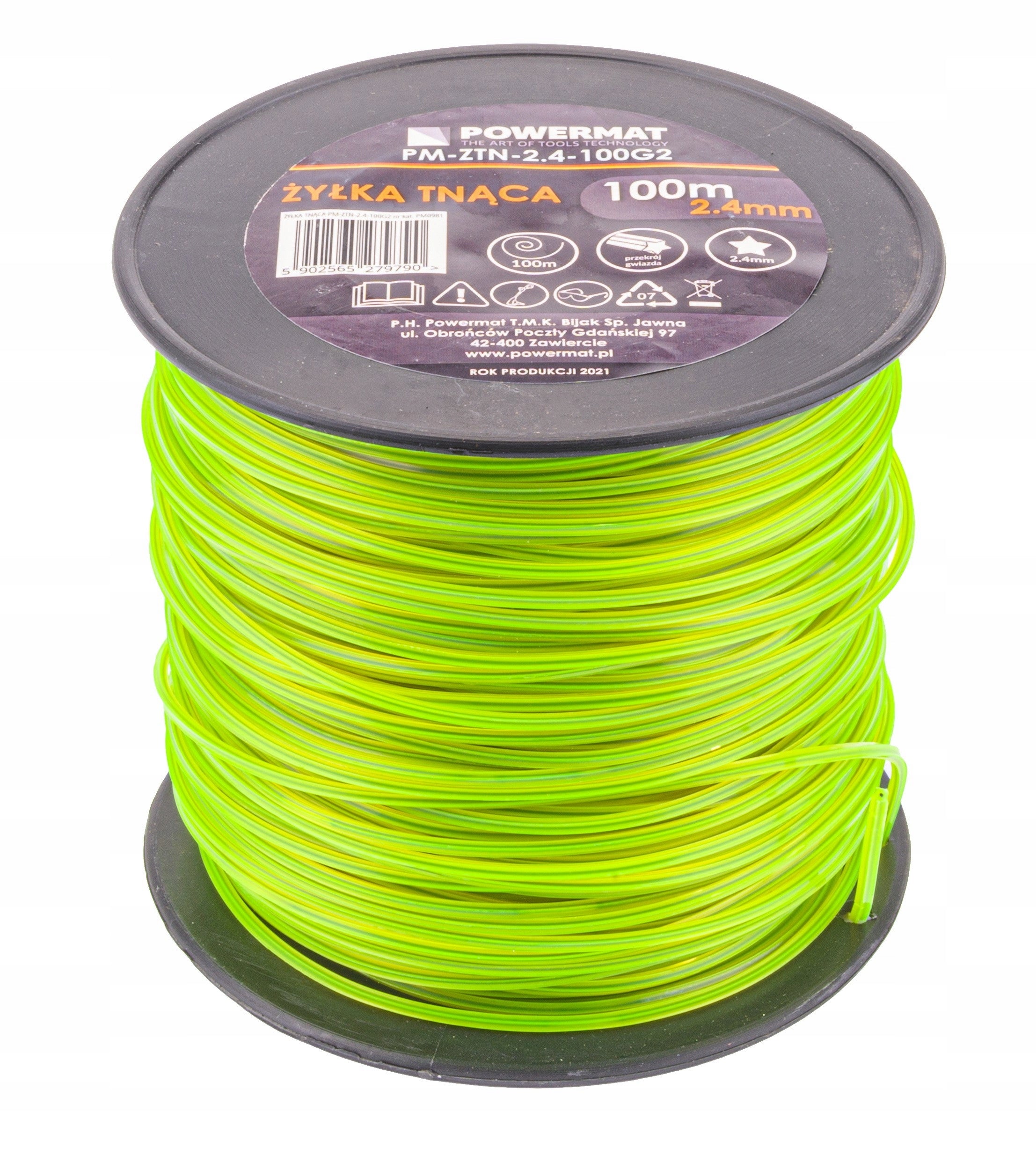 CUTTING LINE FOR TRIMMER SCYTHE REINFORCED WITH WIRE 2,4x100m REINFORCED Diameter 2.4 mm