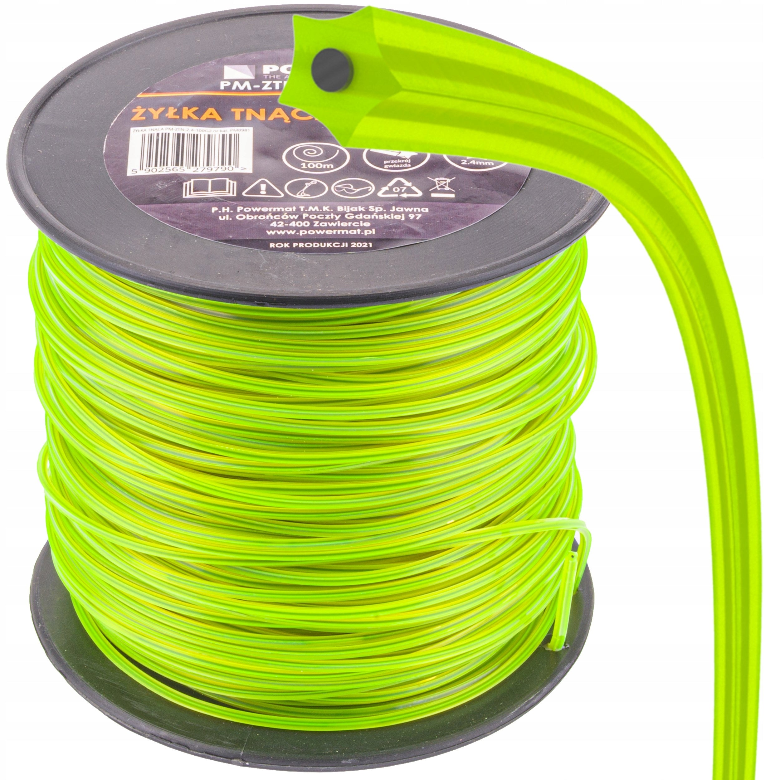 CUTTING LINE FOR TRIMMER SCYTHE REINFORCED WITH WIRE 2,4x100m REINFORCED Manufacturer code PM-ZTN-2.4-100G2