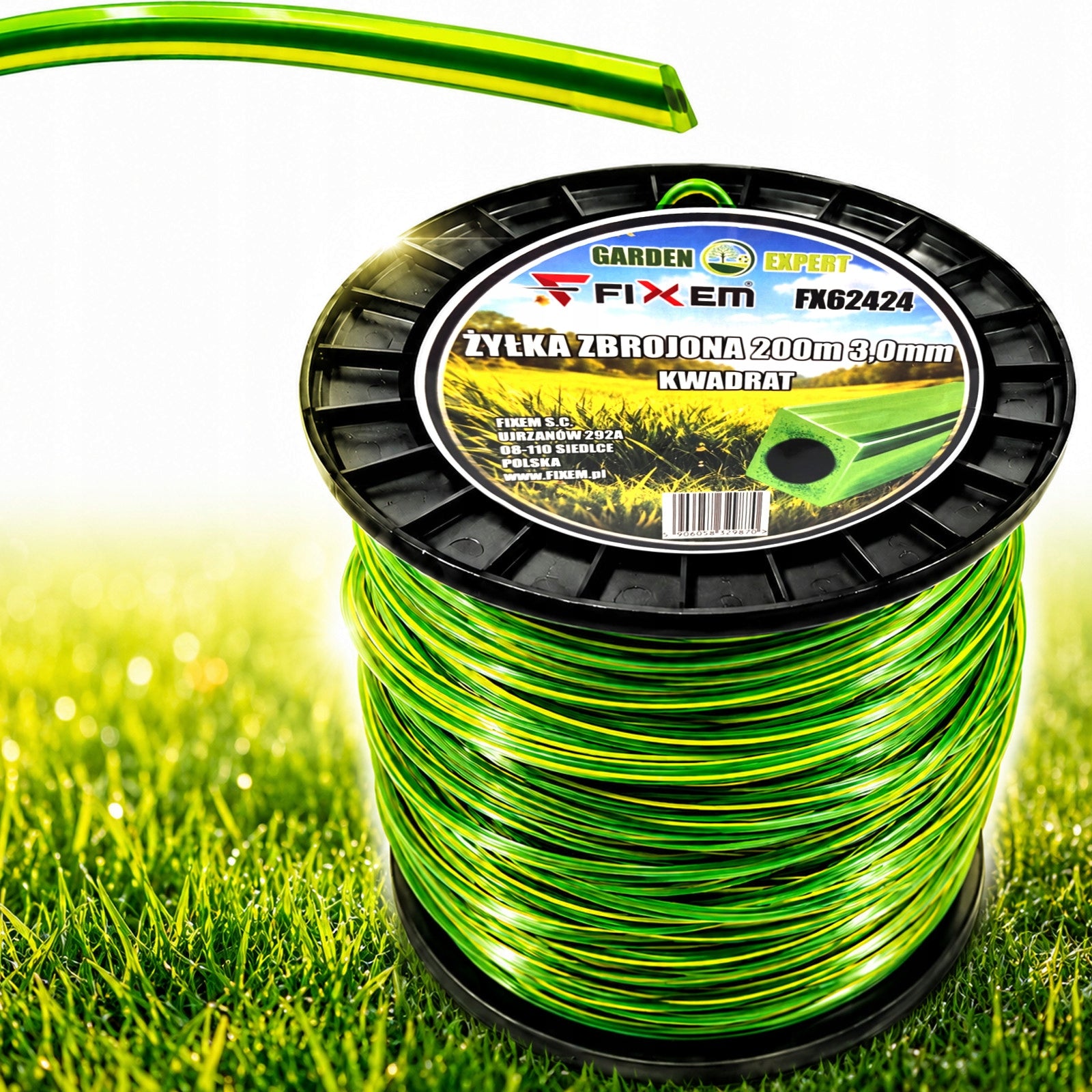 CUTTING LINE SQUARE HEADS TRIMMER SCYTHES GRASS REINFORCED 3,0mm 200m