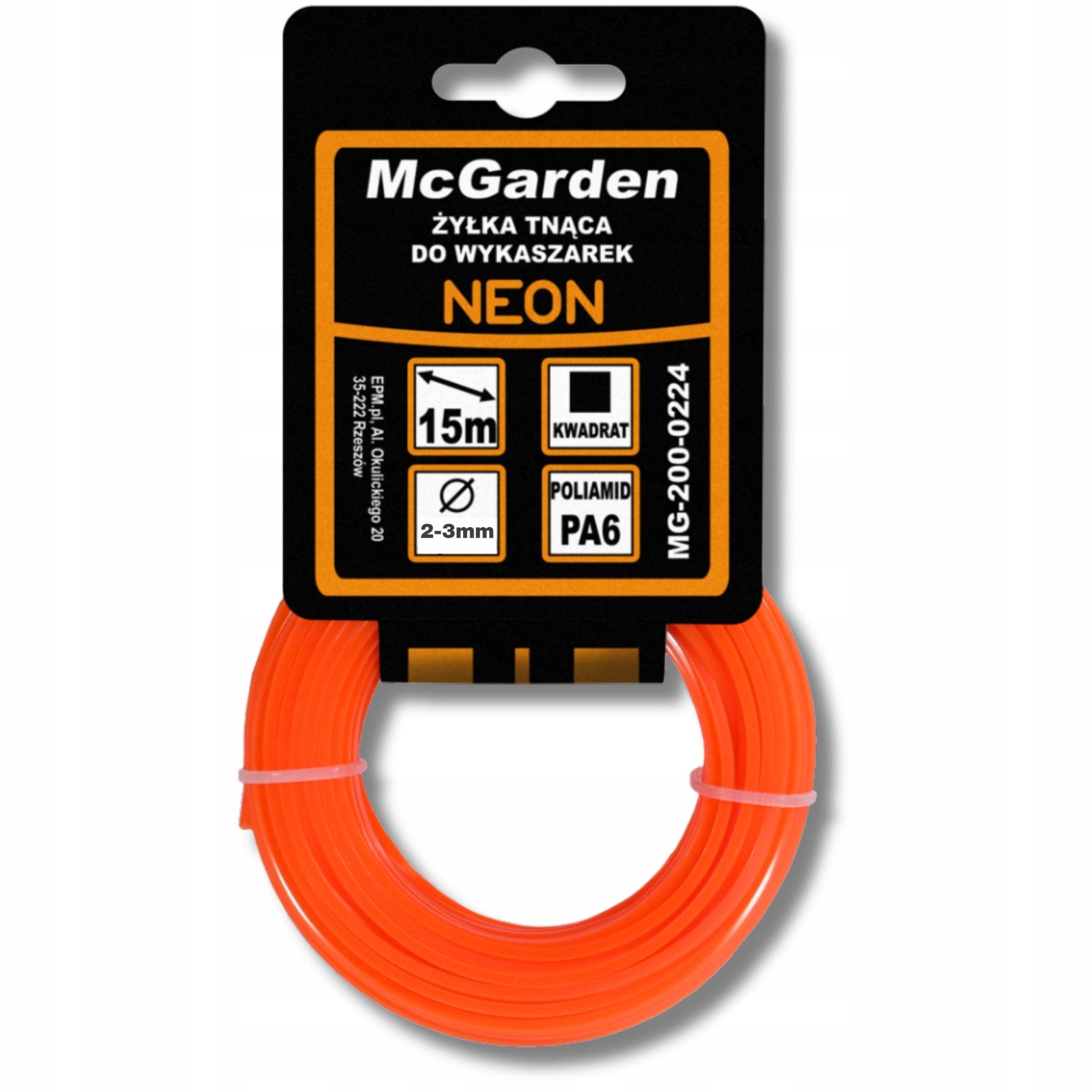 CUTTING LINE SQUARE NEON 3,0MM 15M FOR BRUSH CUTTER MG-200-0230 MCGARDEN