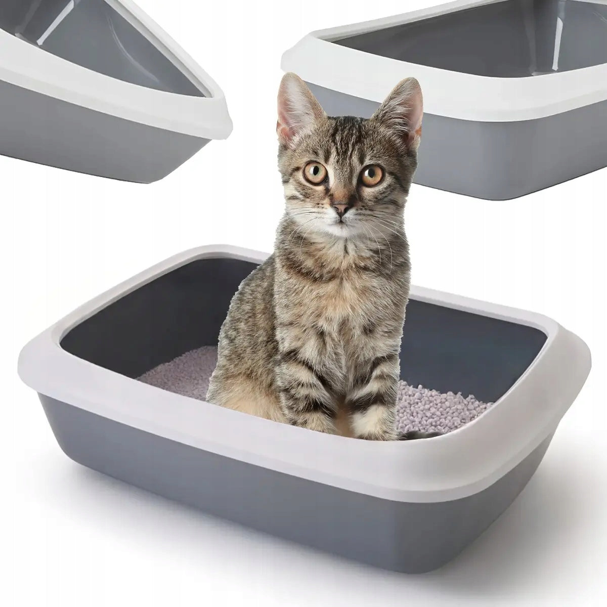 CUVETTE TOILET open for CAT with frame SMALL 42 cm GREY for litter