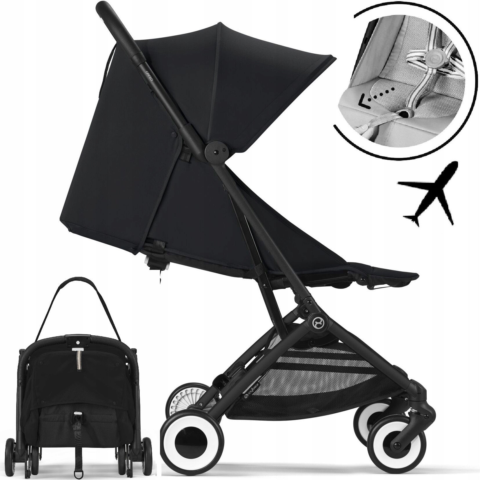 CYBEX ORFEO light 6,3 kg aircraft trolley '26 viewfinder in booth, Magic Black