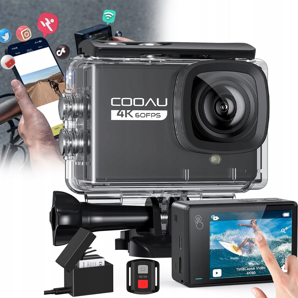 CYCLING SPORTS CAMERA COOAU CU-SPC05 4K 60FPS WIFI USB UHD WITH EIS NEW