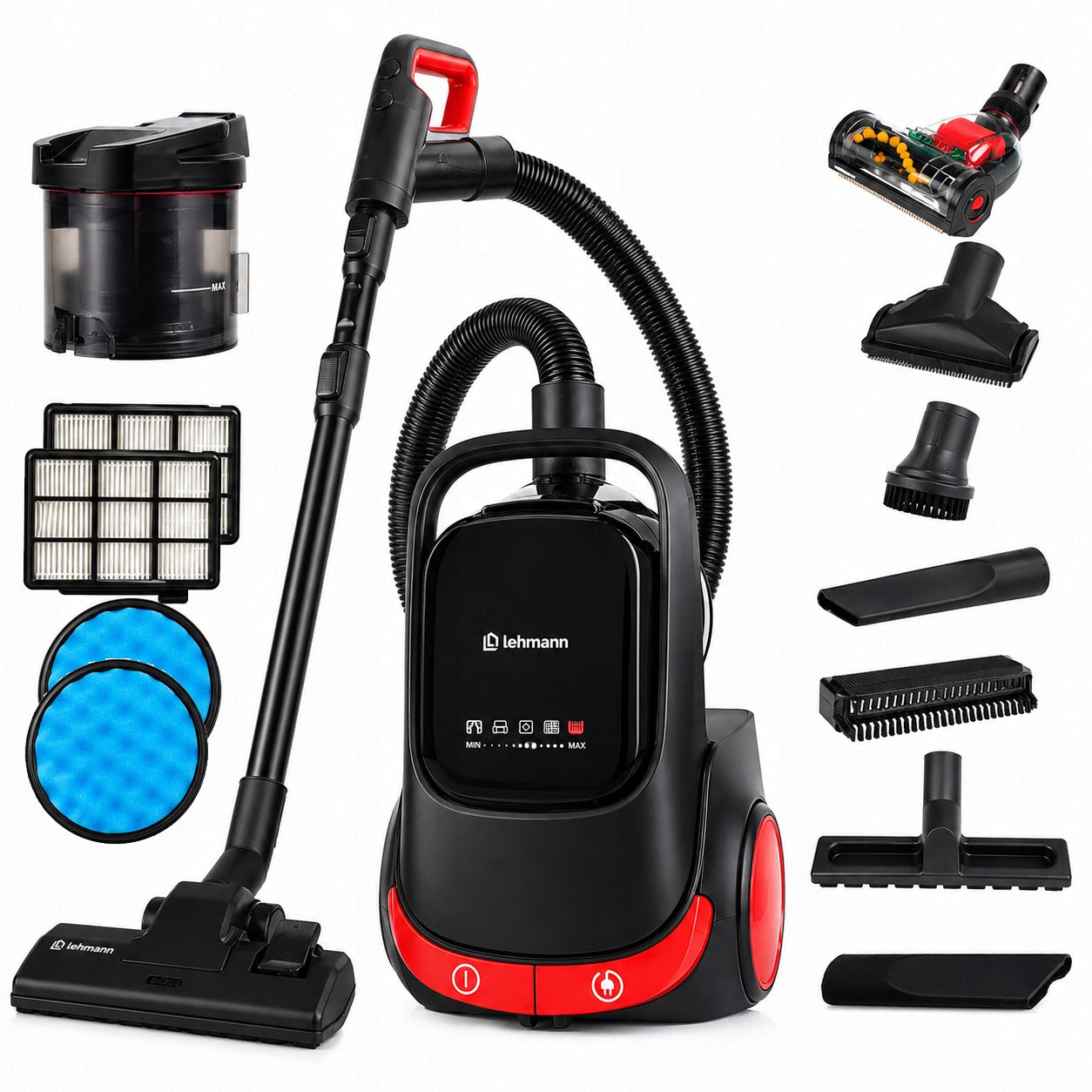 CYCLONE VACUUM CLEANER LEHMANN BAGLESS TURBO BRUSH NEW MODEL PILOT HEPA Power rating 850 W