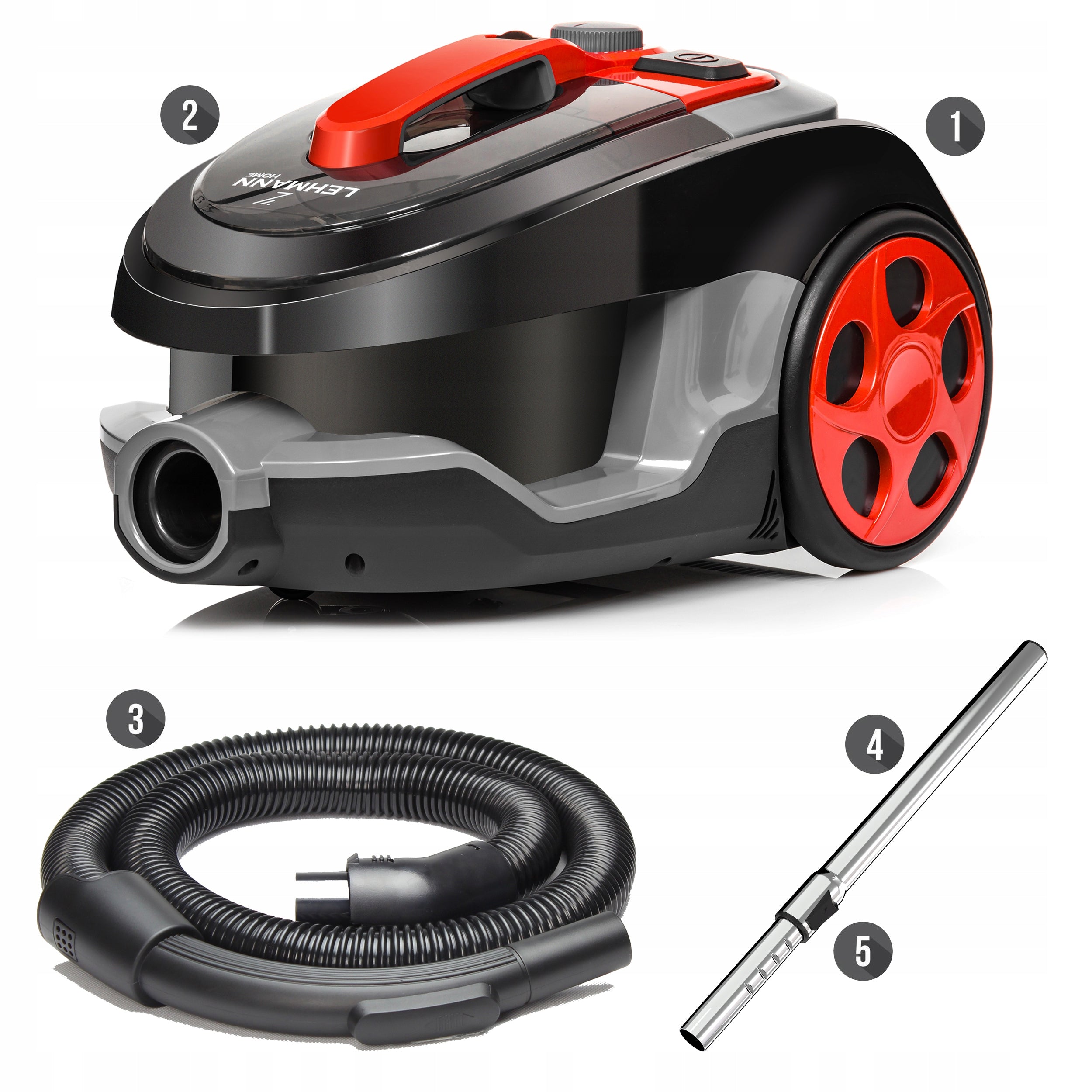 CYCLONE VACUUM CLEANER LEHMANN BAGLESS TURBO BRUSH SET HEPA QUIET Manufacturer code ODKURZACZ CYKLONOWY BEZWORKOWY DOMOWY