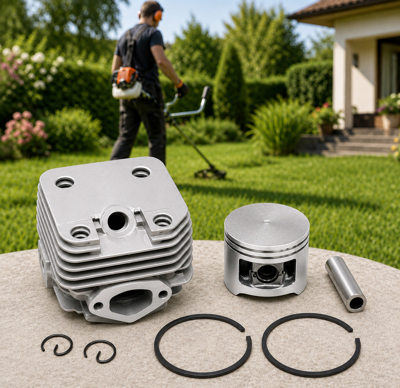 CYLINDER WITH PISTON FOR COMBUSTION SCYTHE TRIMMER RINGS EAN (GTIN) 5902963498526