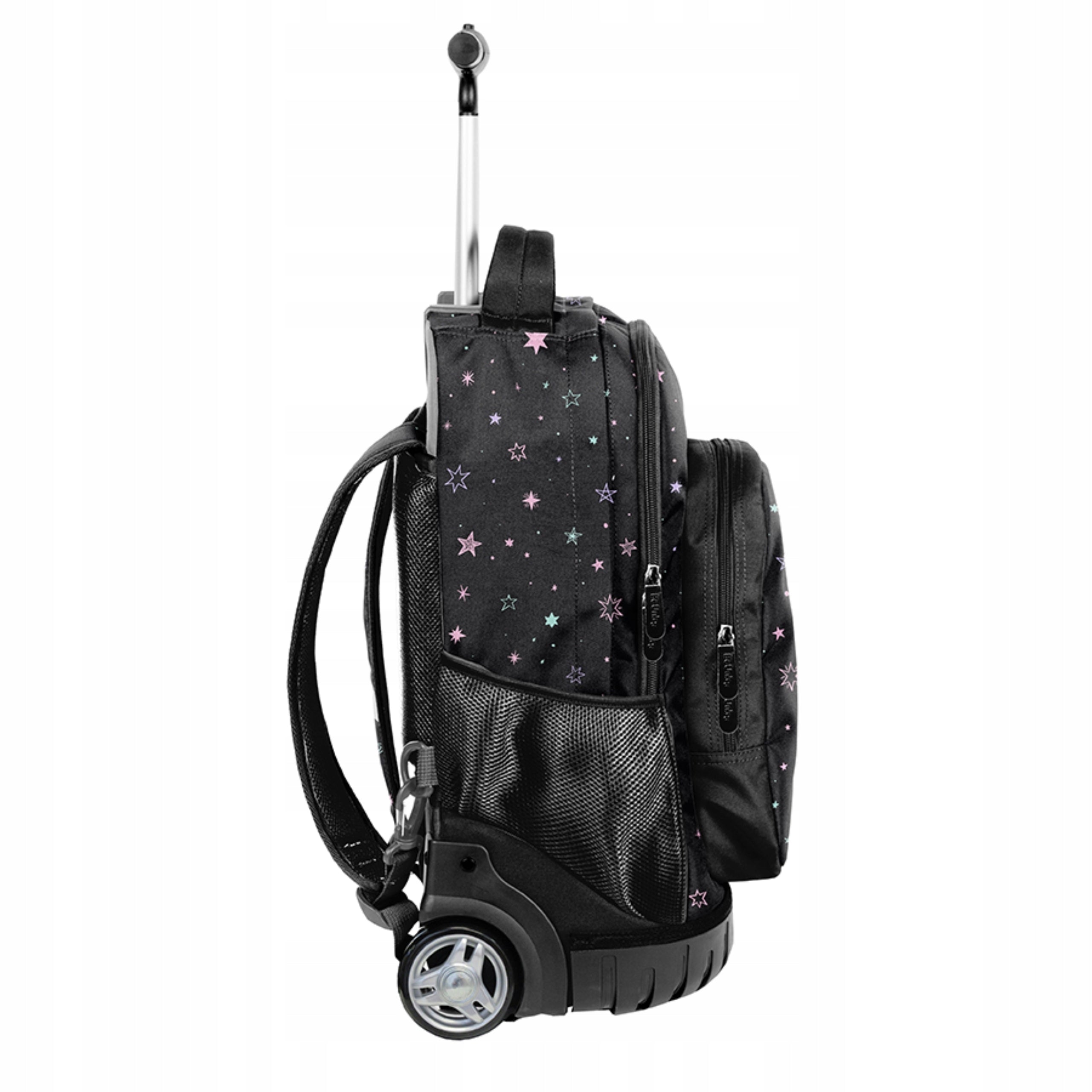 Rucksack auf Rollen Paso BeUniq Black Stars, schwarz 