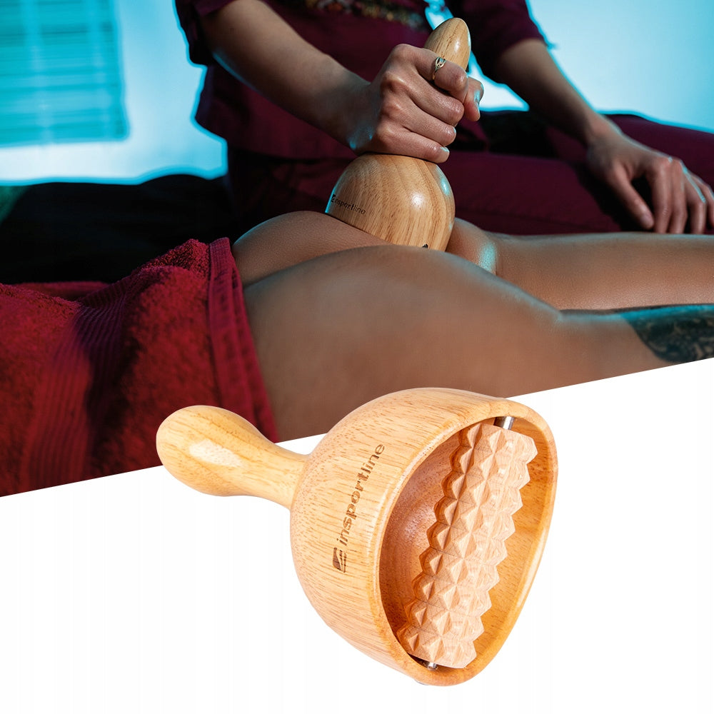 CZECH WOODEN FLASK WITH MASSAGE ROLLER 2V1