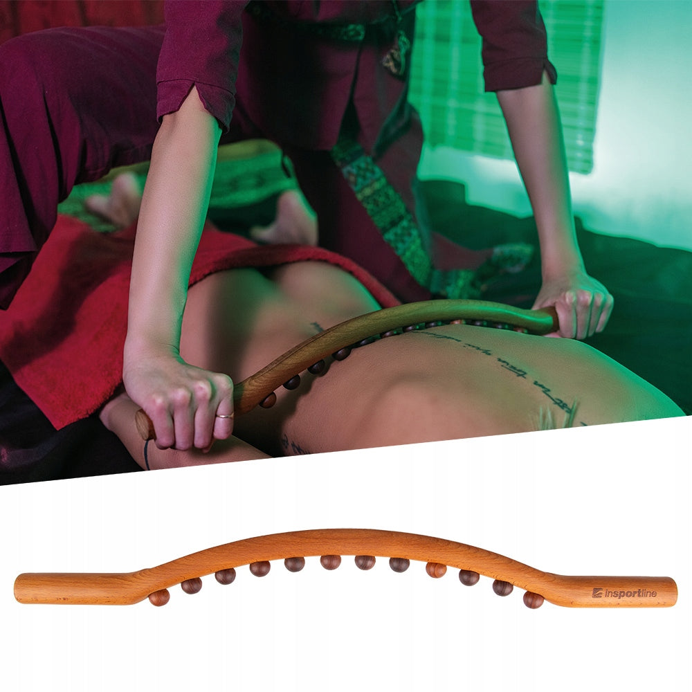 CZECH WOODEN STICK WITH PROJECTIONS FOR MASSAGE JAROSA BAR inSPORTline 300 Color brown