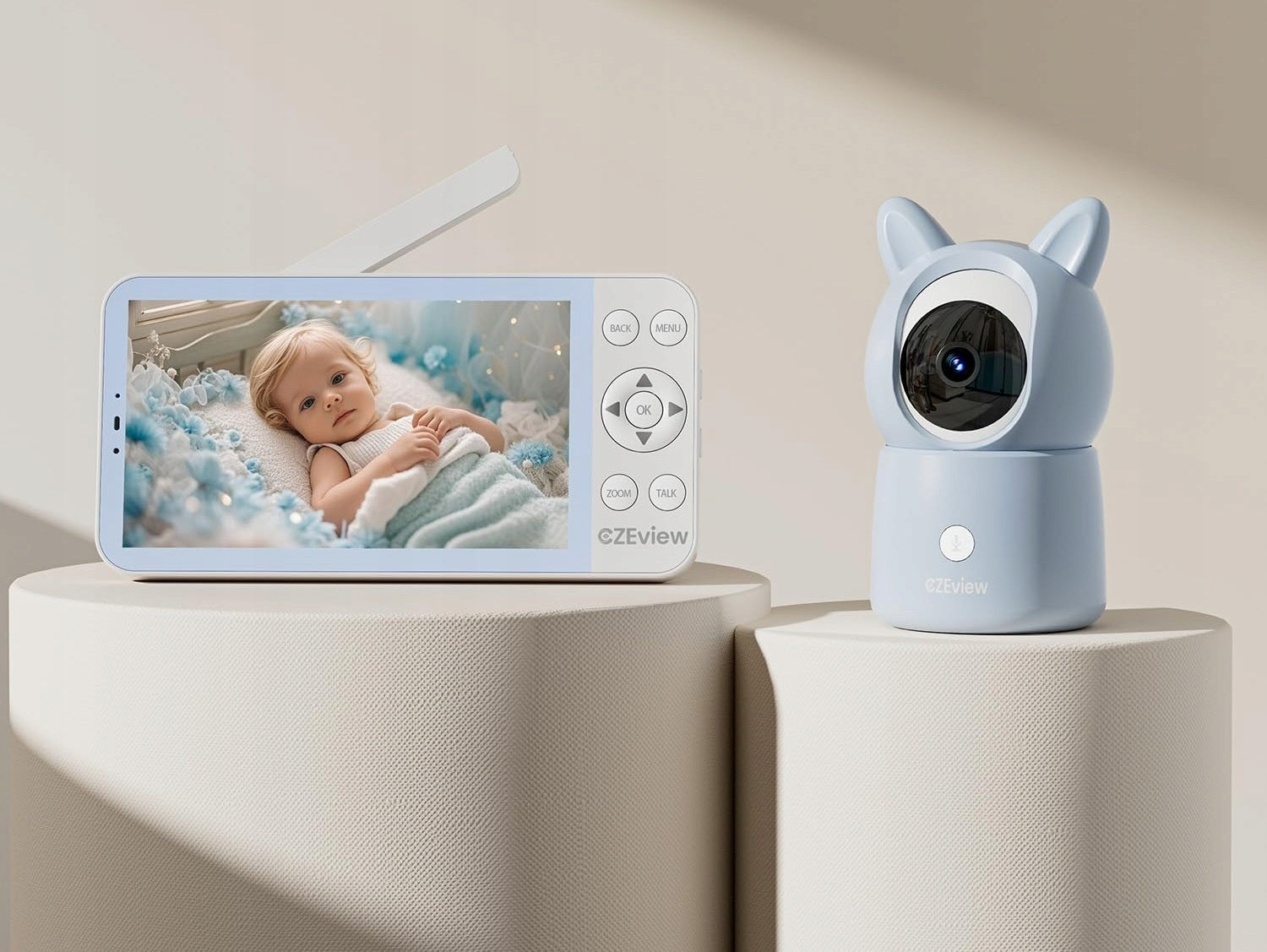 CZEVIEW BM6 Baby Monitor Electronic Camera 2K 4X Zoom 5.5 HD WLAN Application Manufacturer code ZY-BY6BLUE