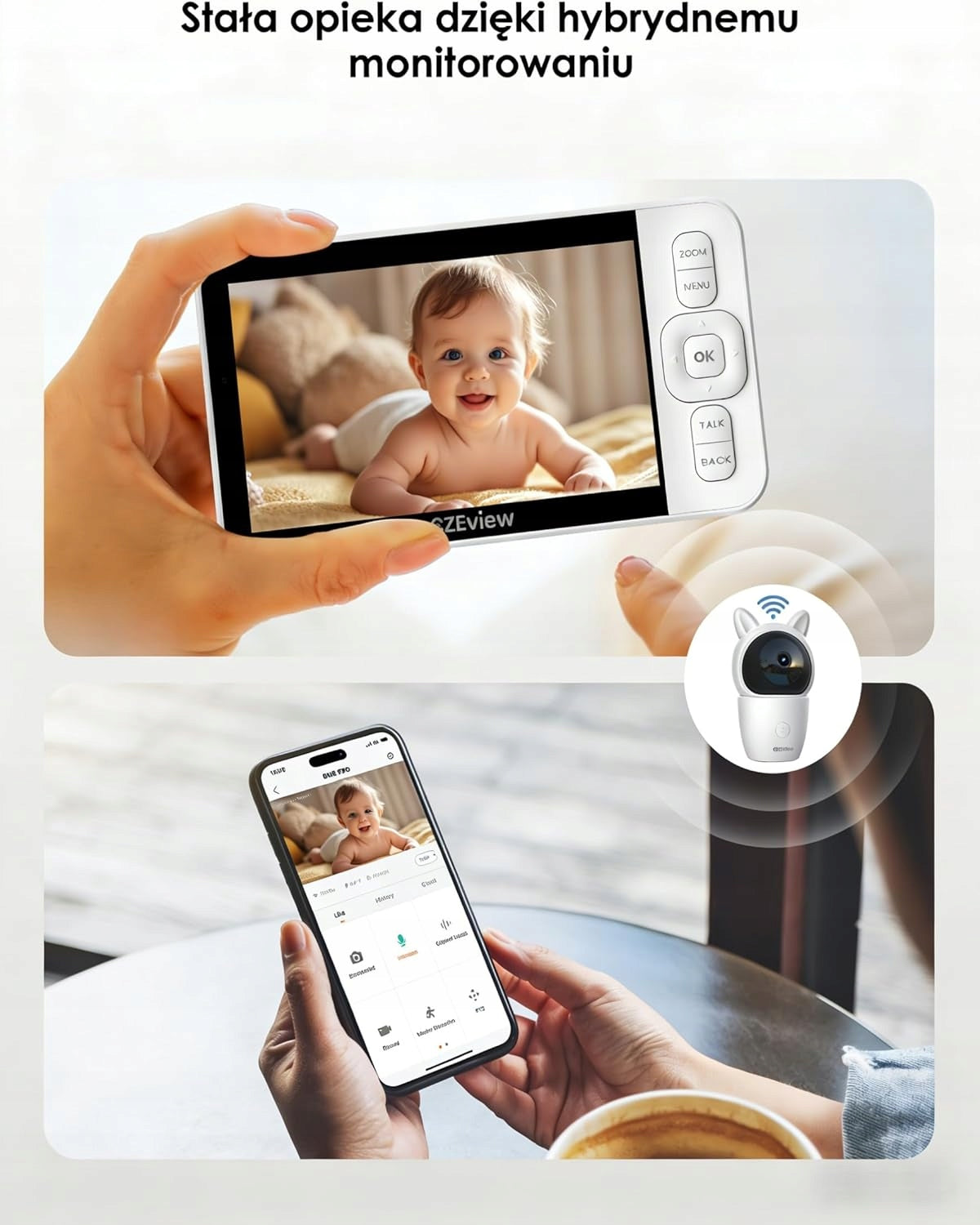 CZEview Baby Monitor Camera 5 Inch Rotating Zoom Wi-Fi Night Vision Brand no brand