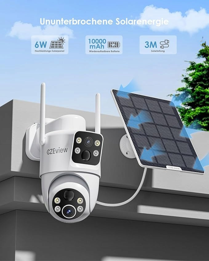 CZEview G6 4MP Wireless WiFi, Outdoor 360° Solar Camera Manufacturer code ZY-G6ASA