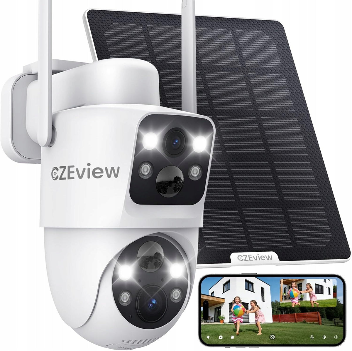 CZEview G6 4MP Wireless WiFi, Outdoor 360° Solar Camera
