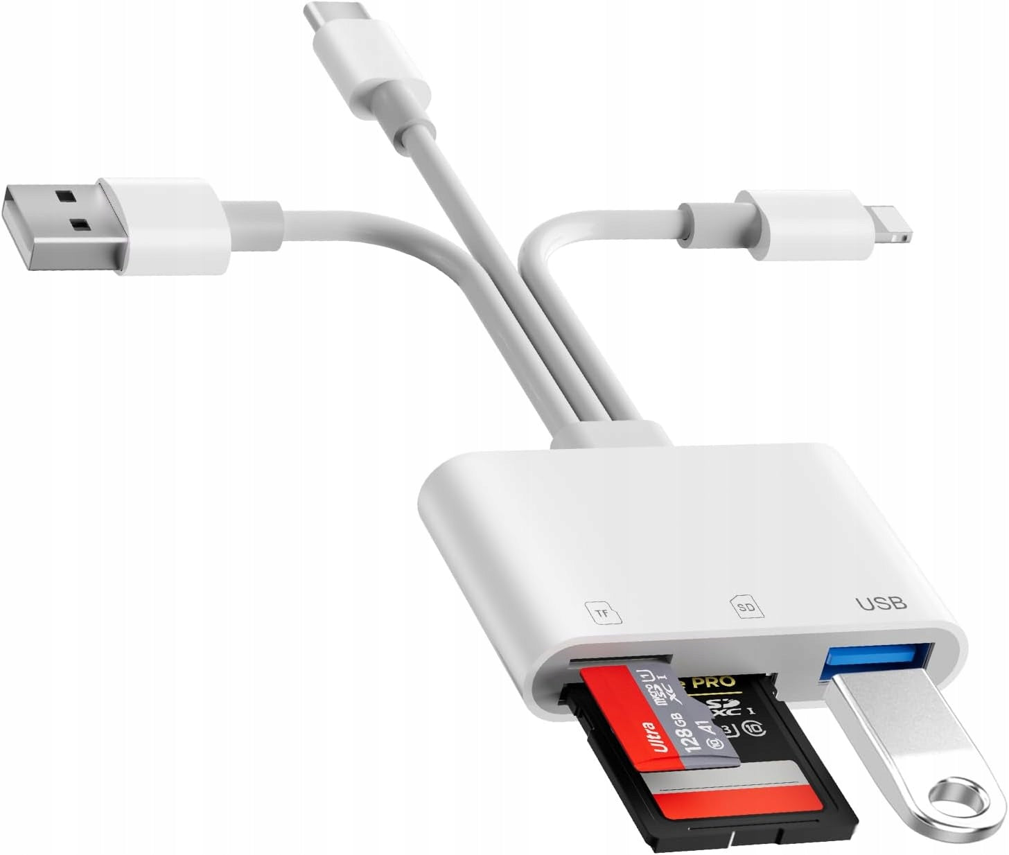 CZYTNIK KART SD TF 3W1 LIGHTNING USB-C USB-A DO IPHONE IPAD