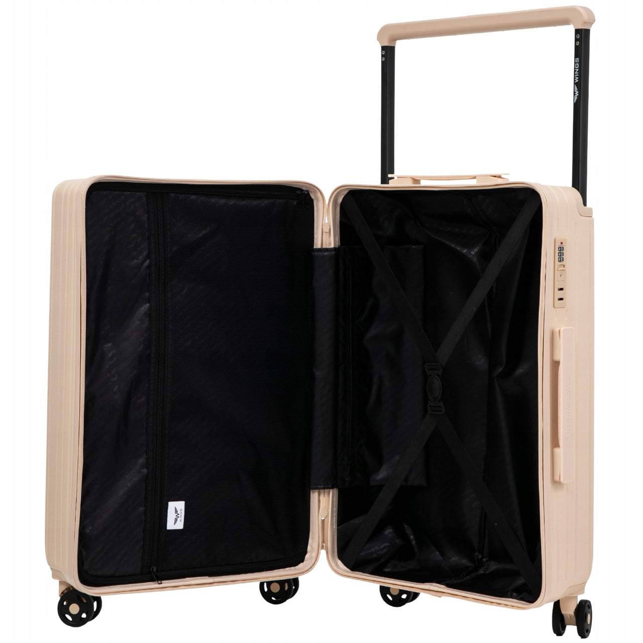 Cabin case hand luggage for aircraft on 4 wheels hard ABS WINGS Model CS-BNT01
