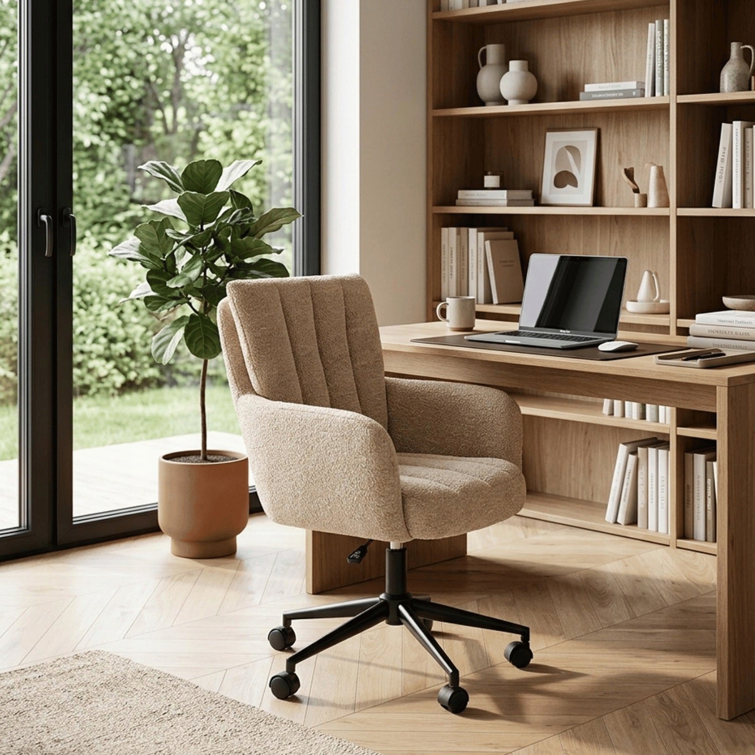 Cabinet Chair with Armrests for Scandinavian Office Beige MISHEL Brand Halmar