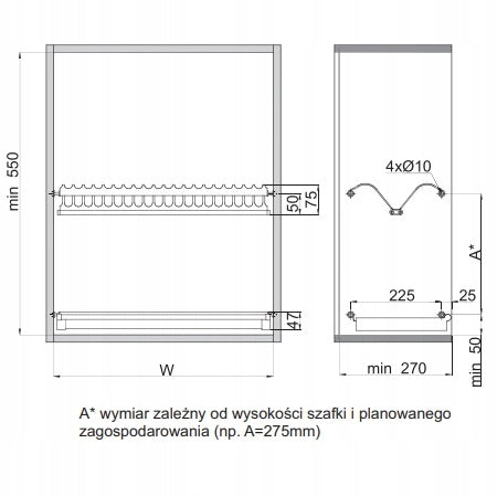 Cabinet Dishwasher 90 Two-Tier Mountable GTV Brand GTV