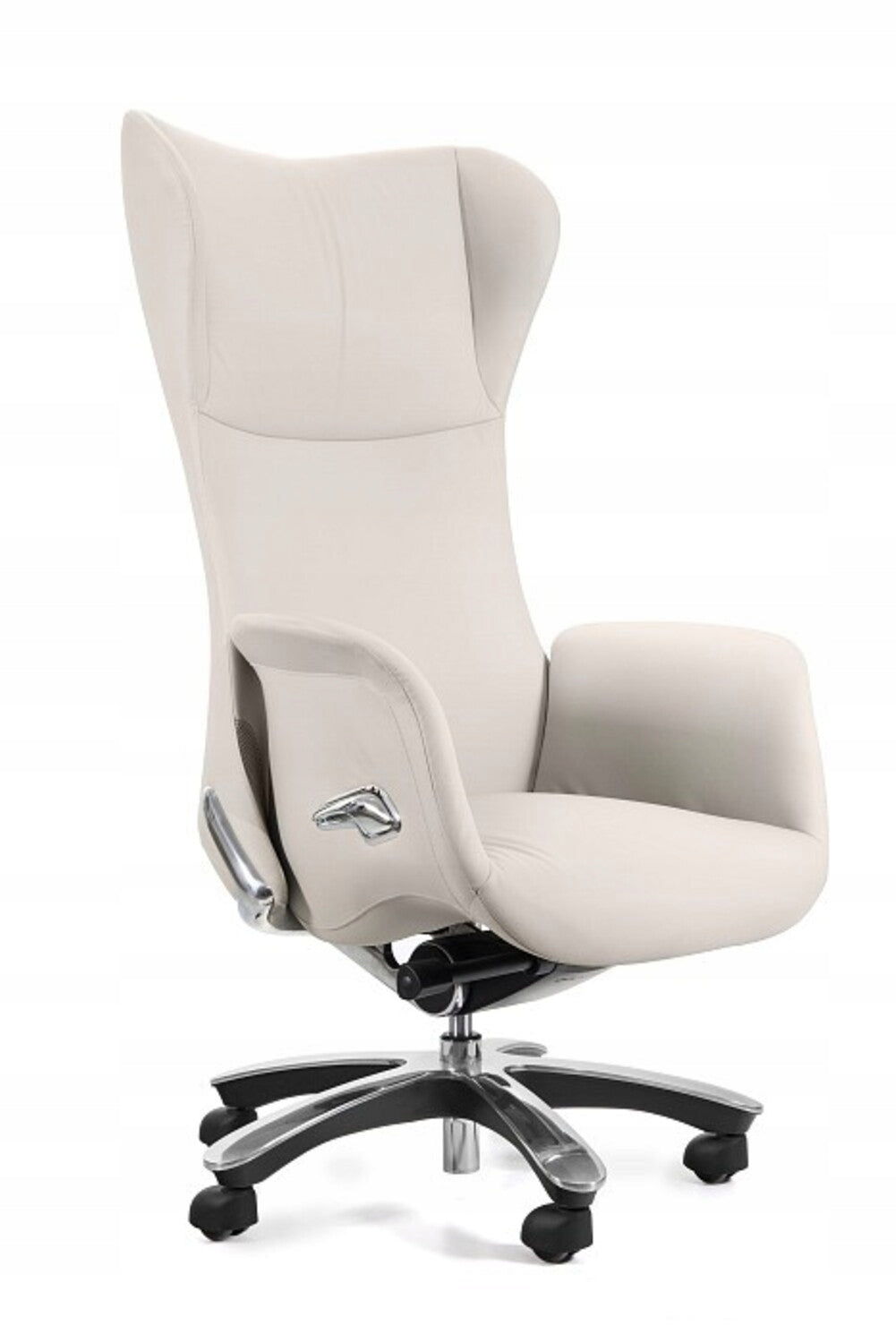 Cabinet chair ROSE white genuine leather chrome home office