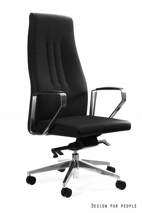 Cabinet chair TWEED Unique swivel elegant CEO faux leather black