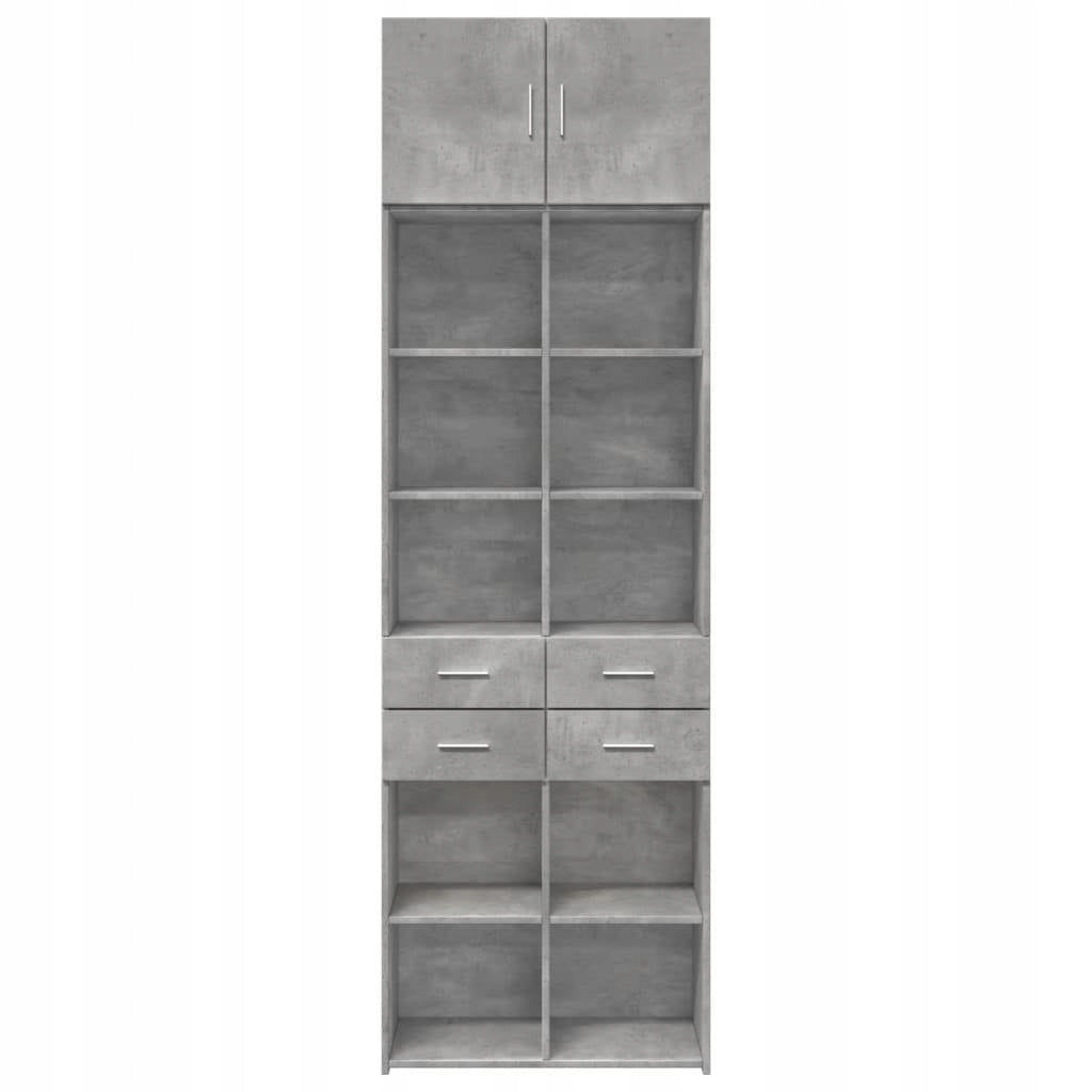 Cabinet, grey concrete, 70x42,5x225 cm, wood-based material Unfolded width 70 cm
