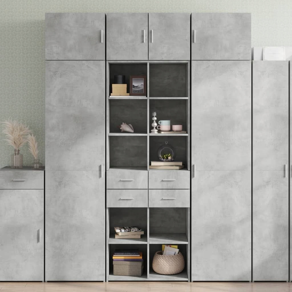 Cabinet, grey concrete, 70x42,5x225 cm, wood-based material